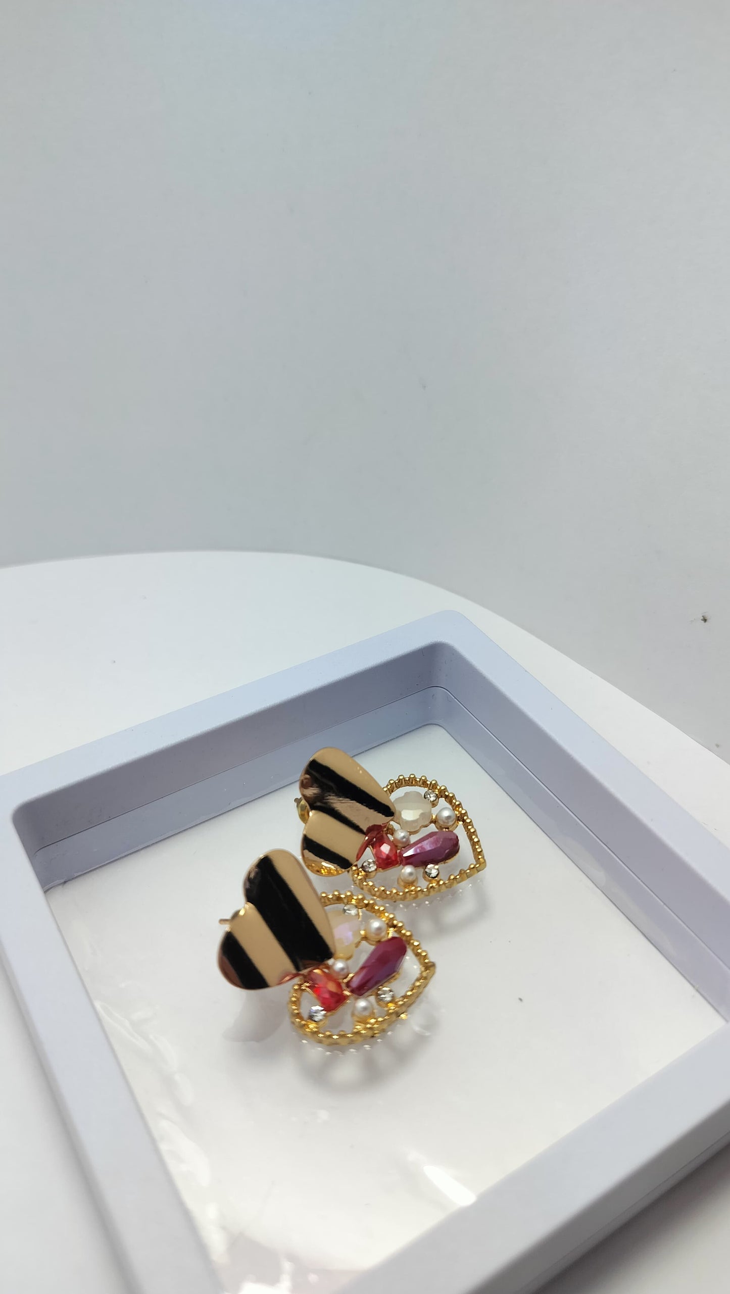 Korean Design Heart Pearl Earrings