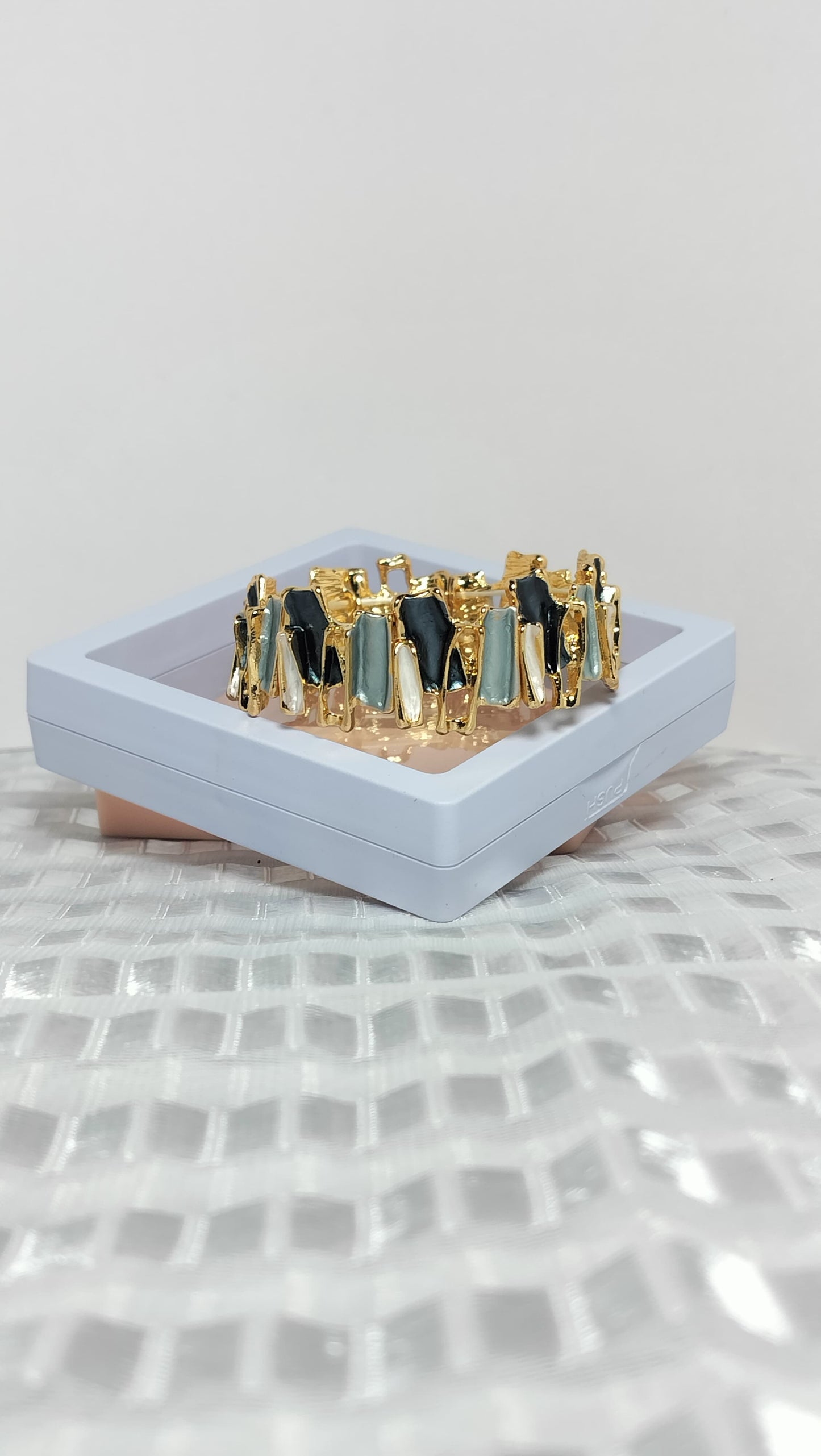 Premium Gold-Toned Brass Adjustable Bracelet | Anti-Tarnish Finish | Elegant Multicolor Petal Accents