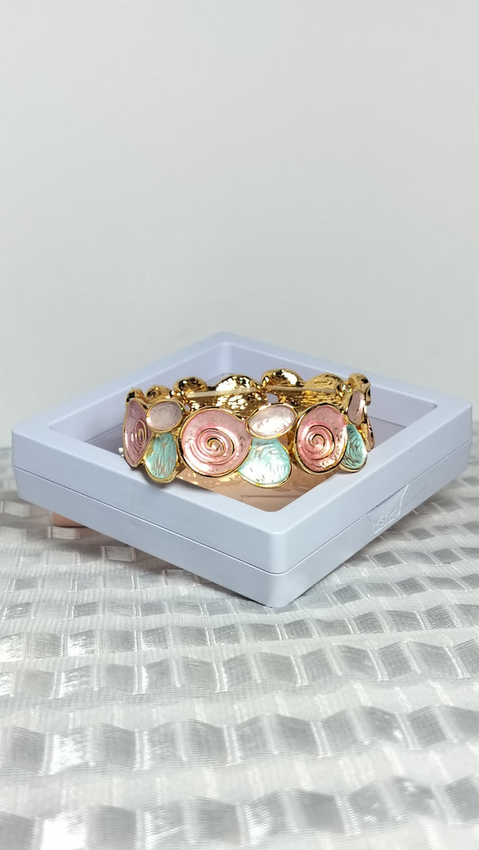 Anti Tarnish Rose Design Brass Bracelet