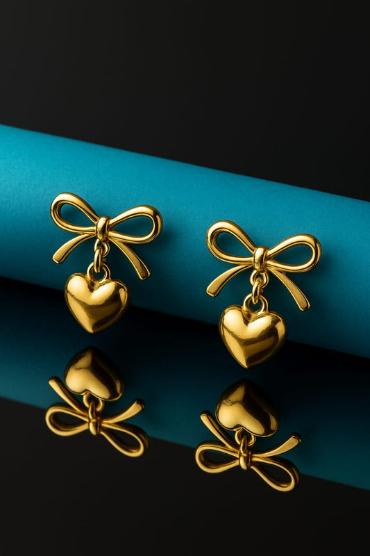 Bow Heart Earrings