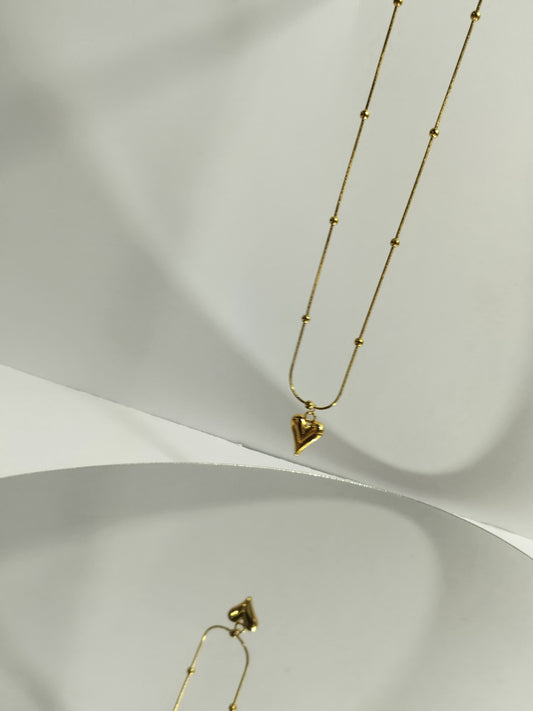 Heart Pendant Chain Necklace – Adjustable Everyday Jewelry