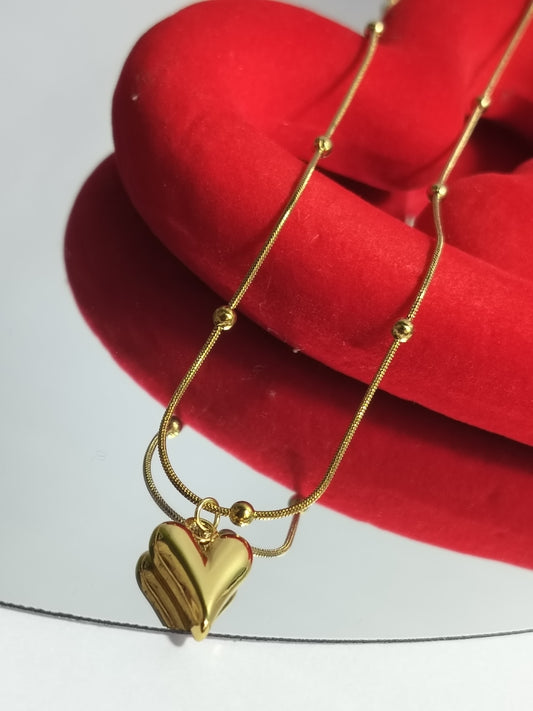 Heart Pendant Chain Necklace – Adjustable Everyday Jewelry