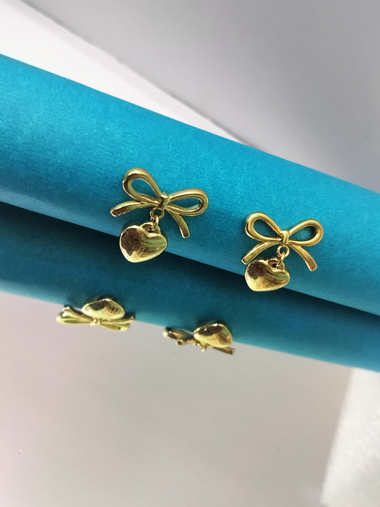 Bow Heart Earrings