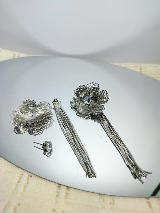 Floral Tassel Statement Earrings – Bold Party Jewelry