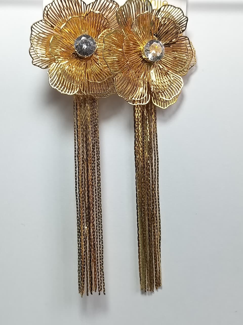 Golden Bloom Tassel Earrings