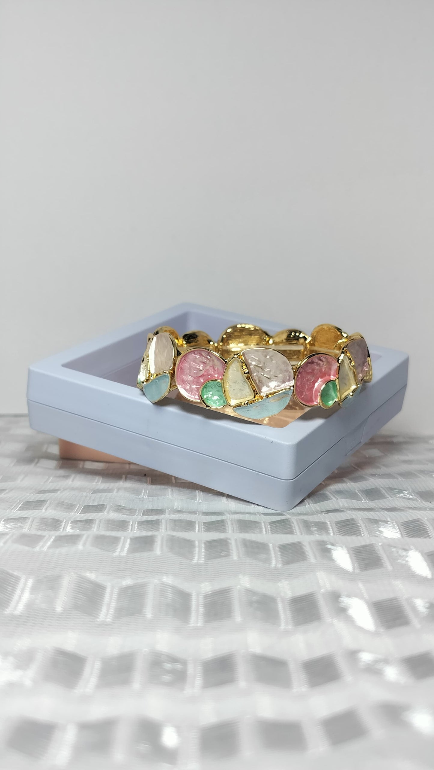 Premium Gold-Toned Brass Adjustable Bracelet | Anti-Tarnish Finish | Elegant Multicolor Petal Accents