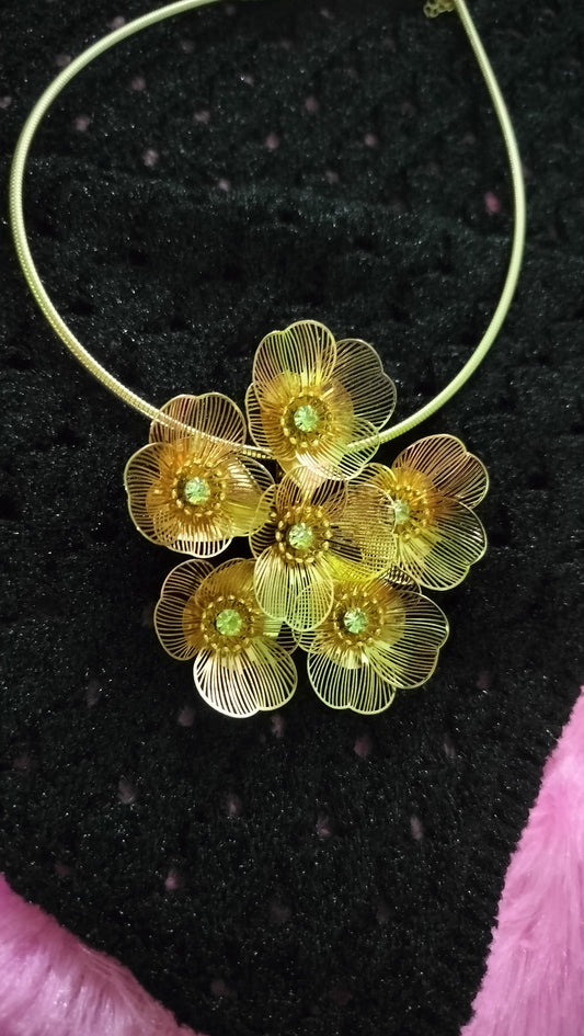 Korean Floral Statement Necklace