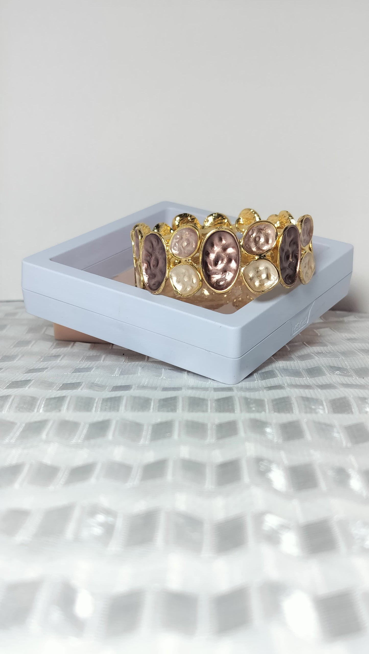 Premium Gold-Toned Brass Adjustable Bracelet | Anti-Tarnish Finish | Elegant Multicolor Petal Accents