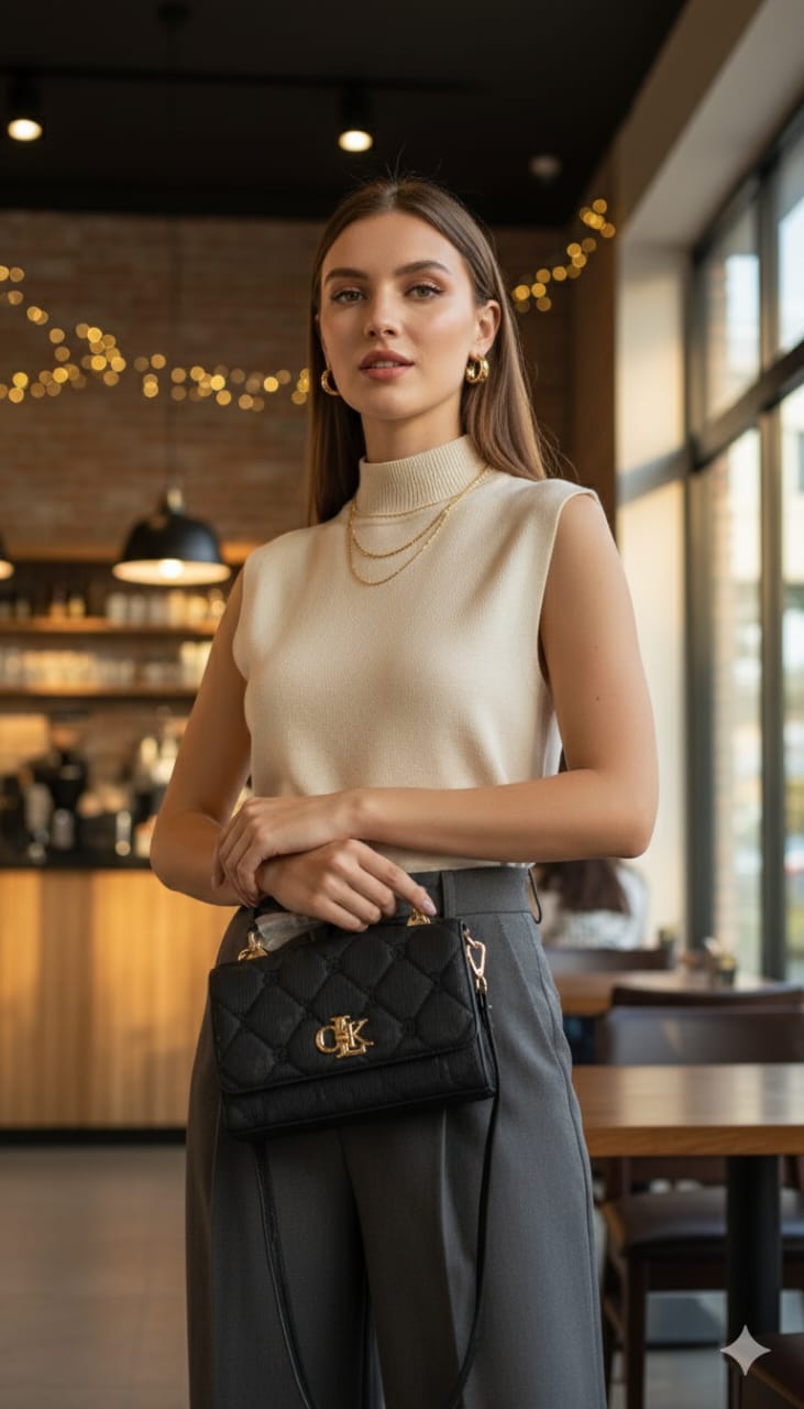 Classy Black Quilted Handbag | Trendy Ladies Shoulder & Sling Bag