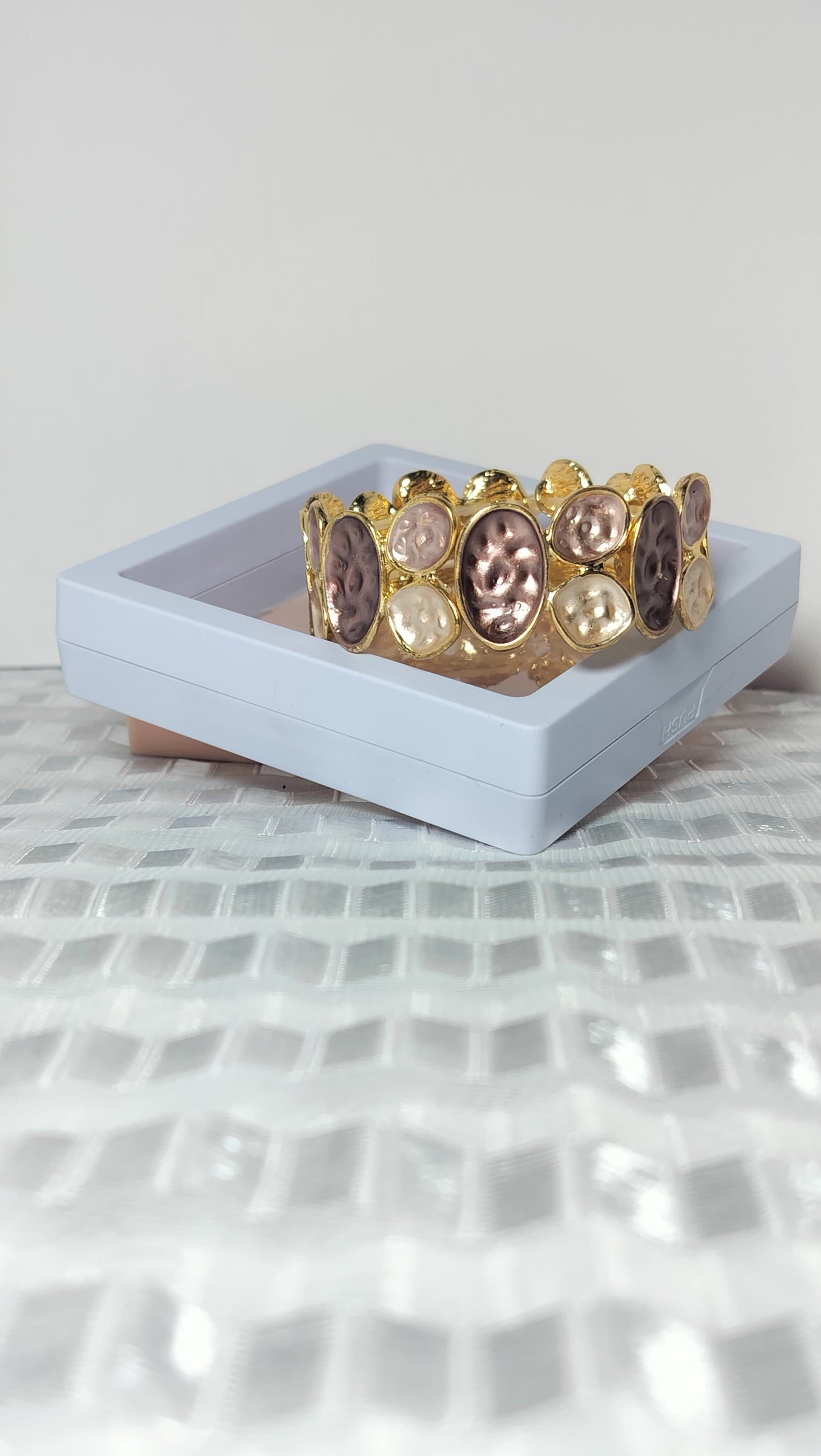 Premium Gold-Toned Brass Adjustable Bracelet | Anti-Tarnish Finish | Elegant Multicolor Petal Accents